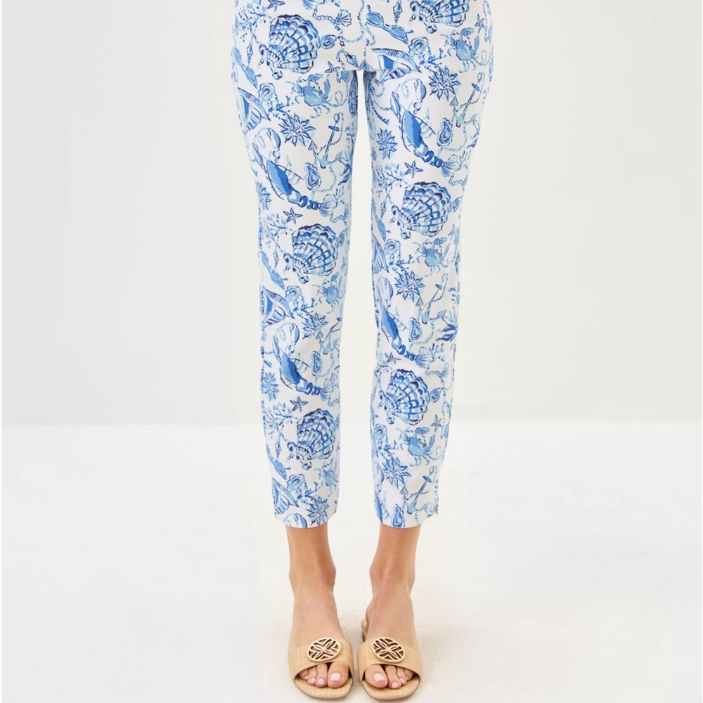 NWT LILLY PULITZER NANCEE CROP PANTS BAREFOOT BEACHCOMBERS 14